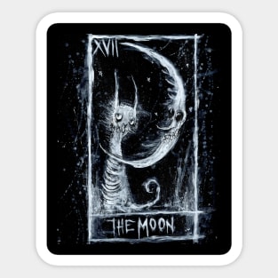 The Moon tarot card art by Gus Fink Sticker